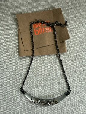 Gunmetal Crystal-Accented Alexis Bittar lucite Necklace